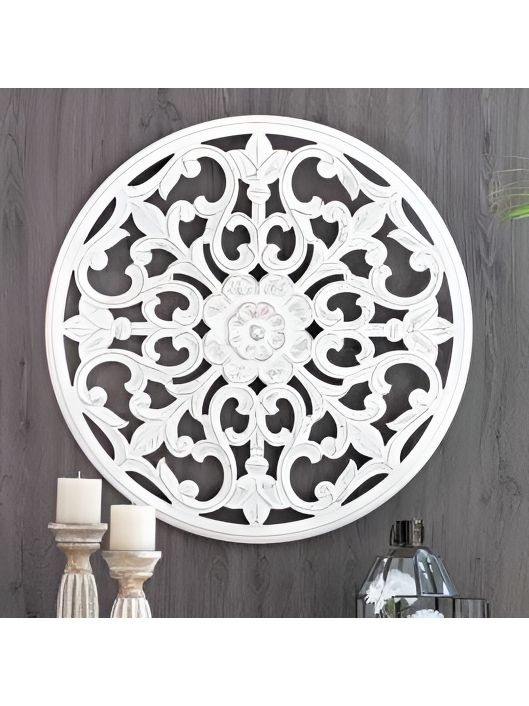 

VAS collection home White Textured Wooden Wall Decor