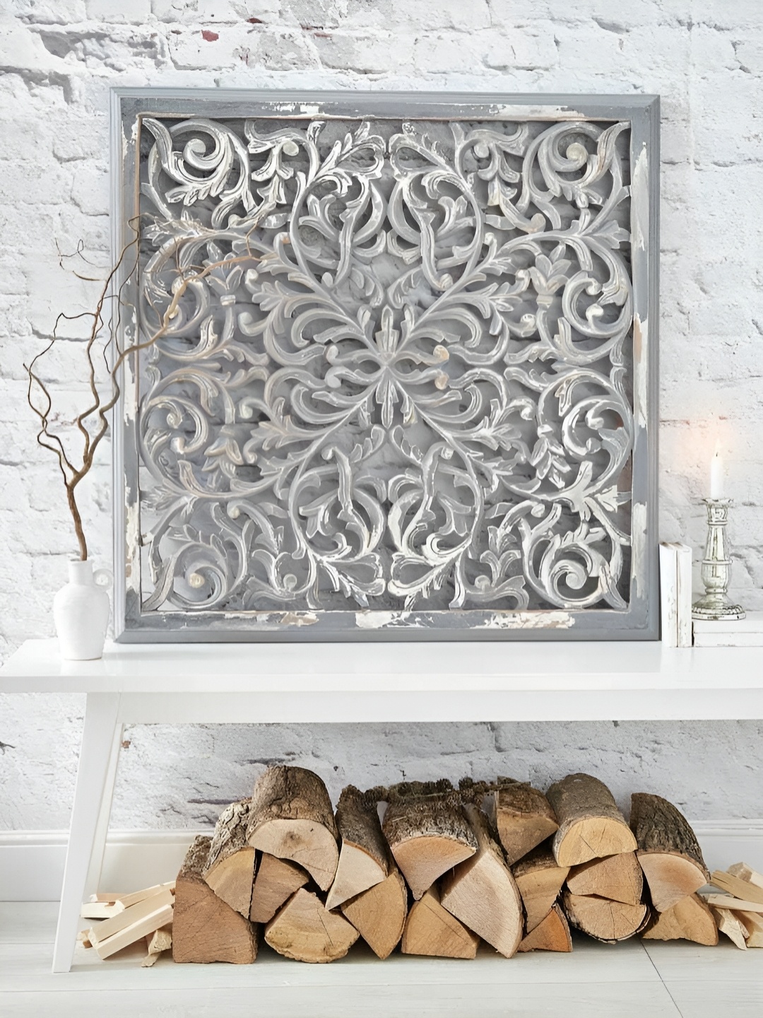 

VAS collection home Grey Textured Wooden Wall Hangings