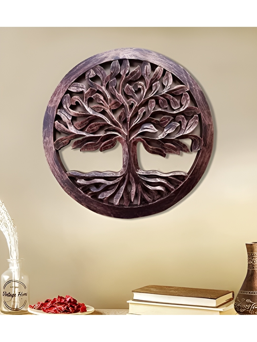 

VAS collection home Brown Textured Wooden Hanging Wall Decor