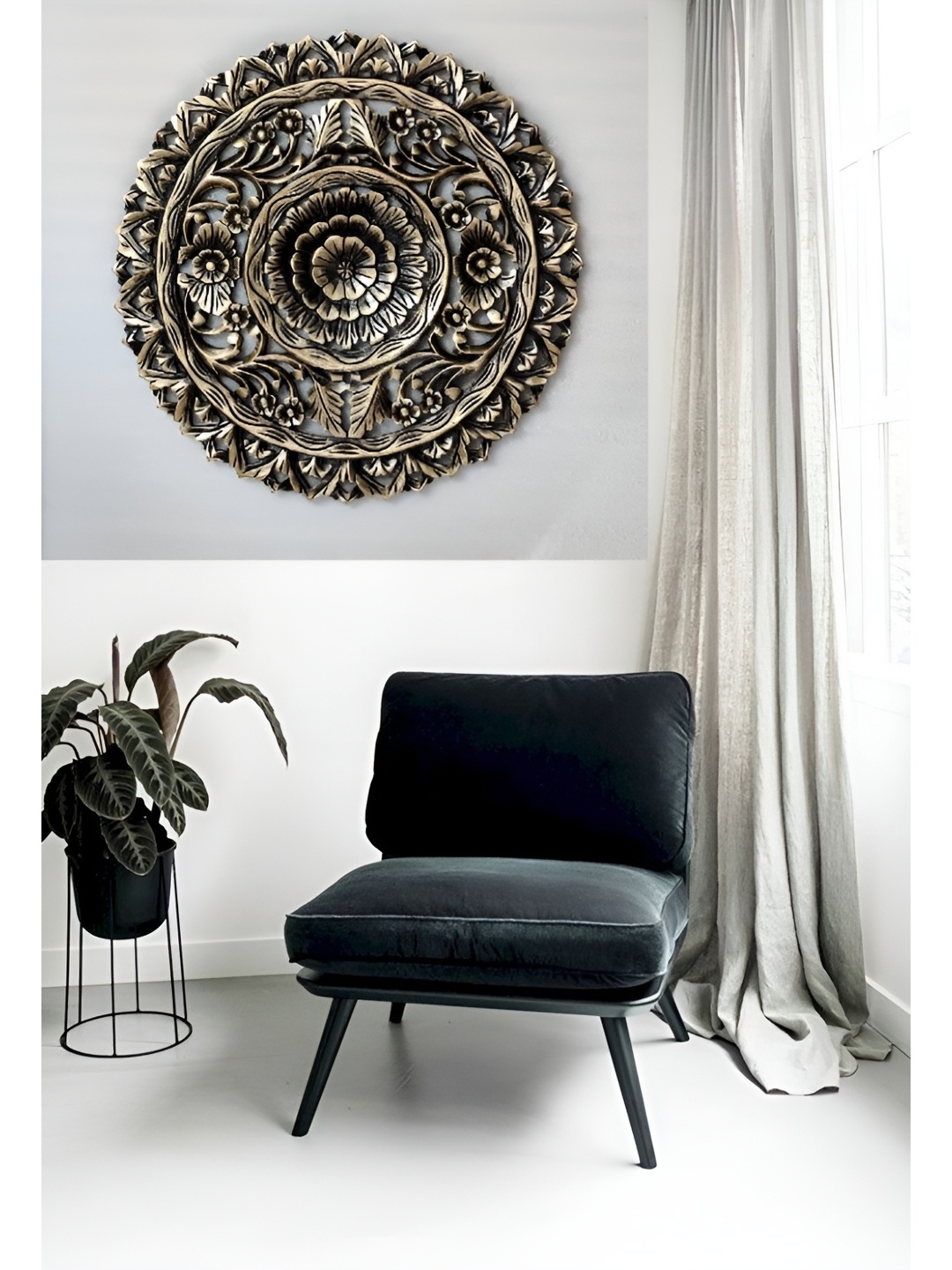 

VAS collection home Black Textured Wooden Wall Hangings