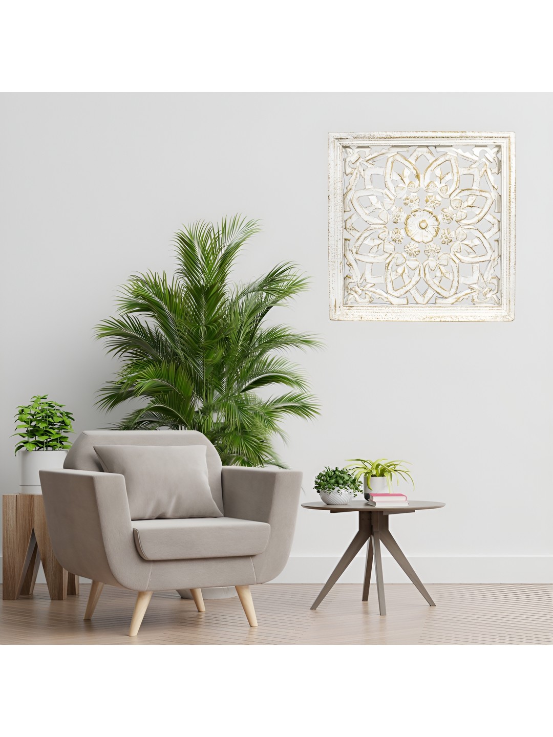 

VAS collection home White Textured Wooden Wall Decor