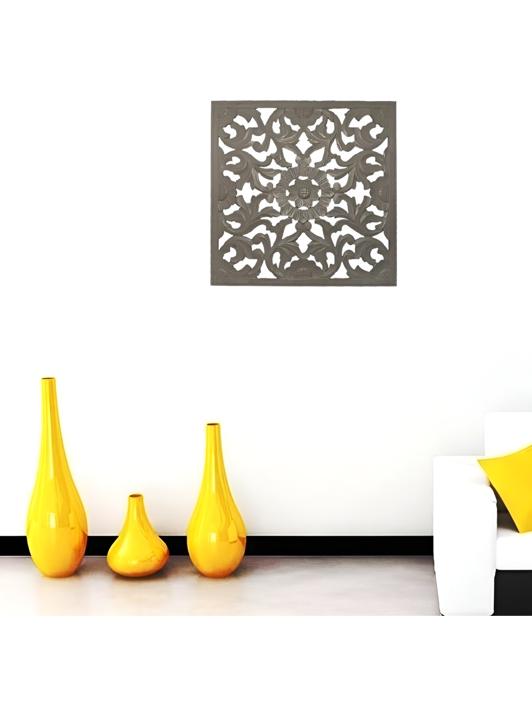 

VAS collection home Grey Textured Wooden Wall Decor Plate