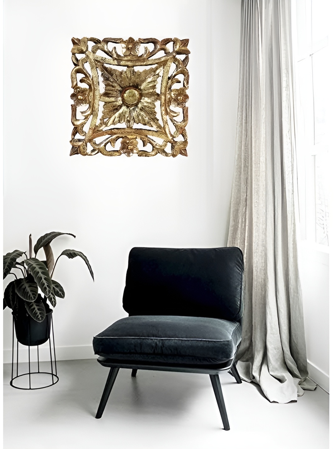

VAS collection home Gold Toned & Brown Textured Wooden Wall Decor