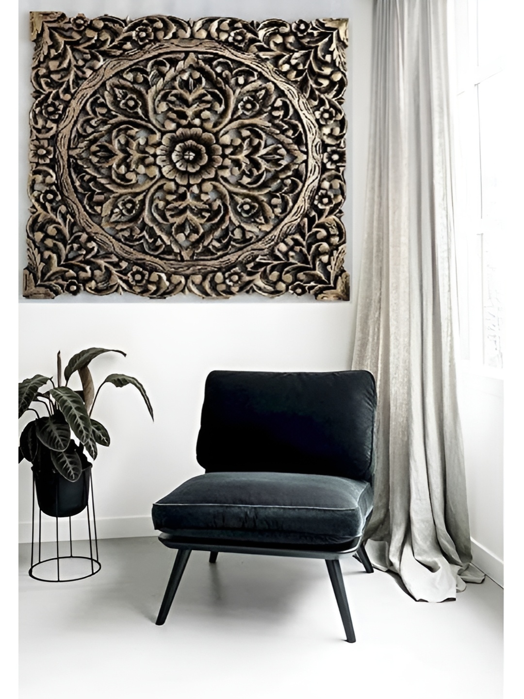 

VAS collection home Brown Textured Wooden Wall Hangings