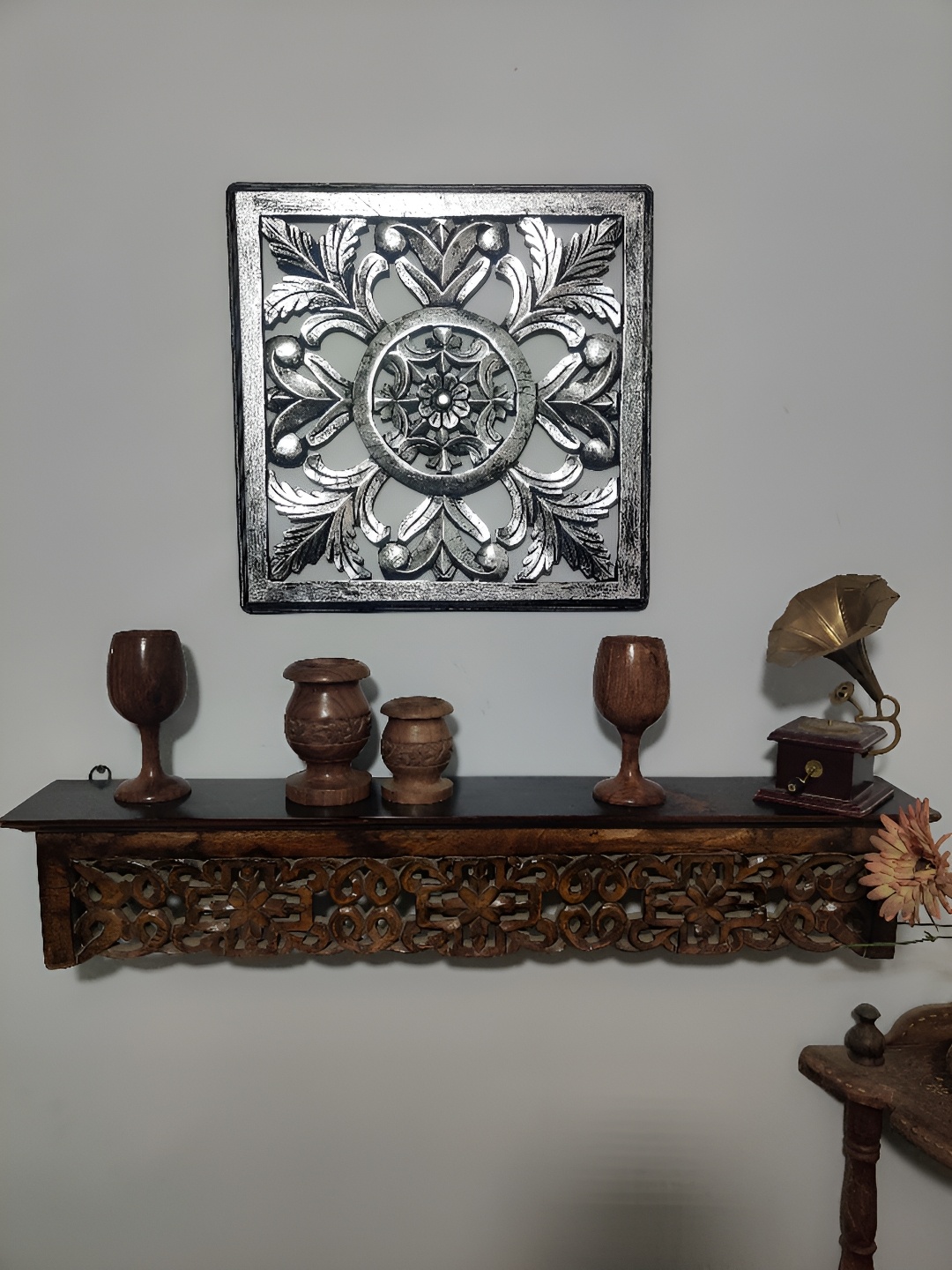 

VAS collection home Textured Wooden Wall Plates, Silver
