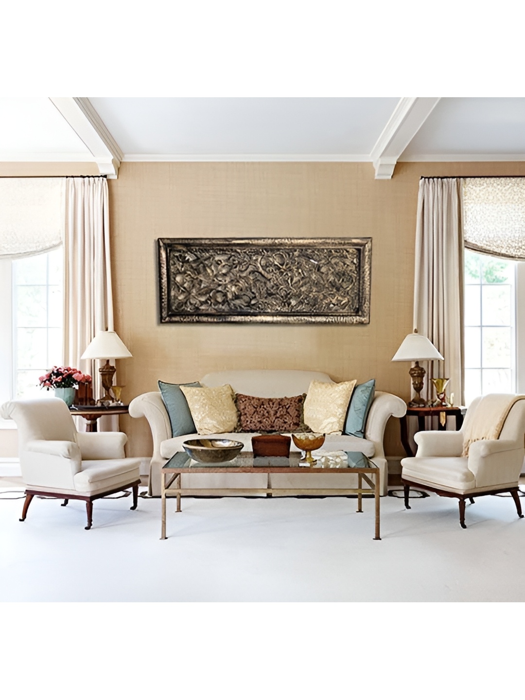

VAS collection home Gold Toned Textured Wooden Wall Plate