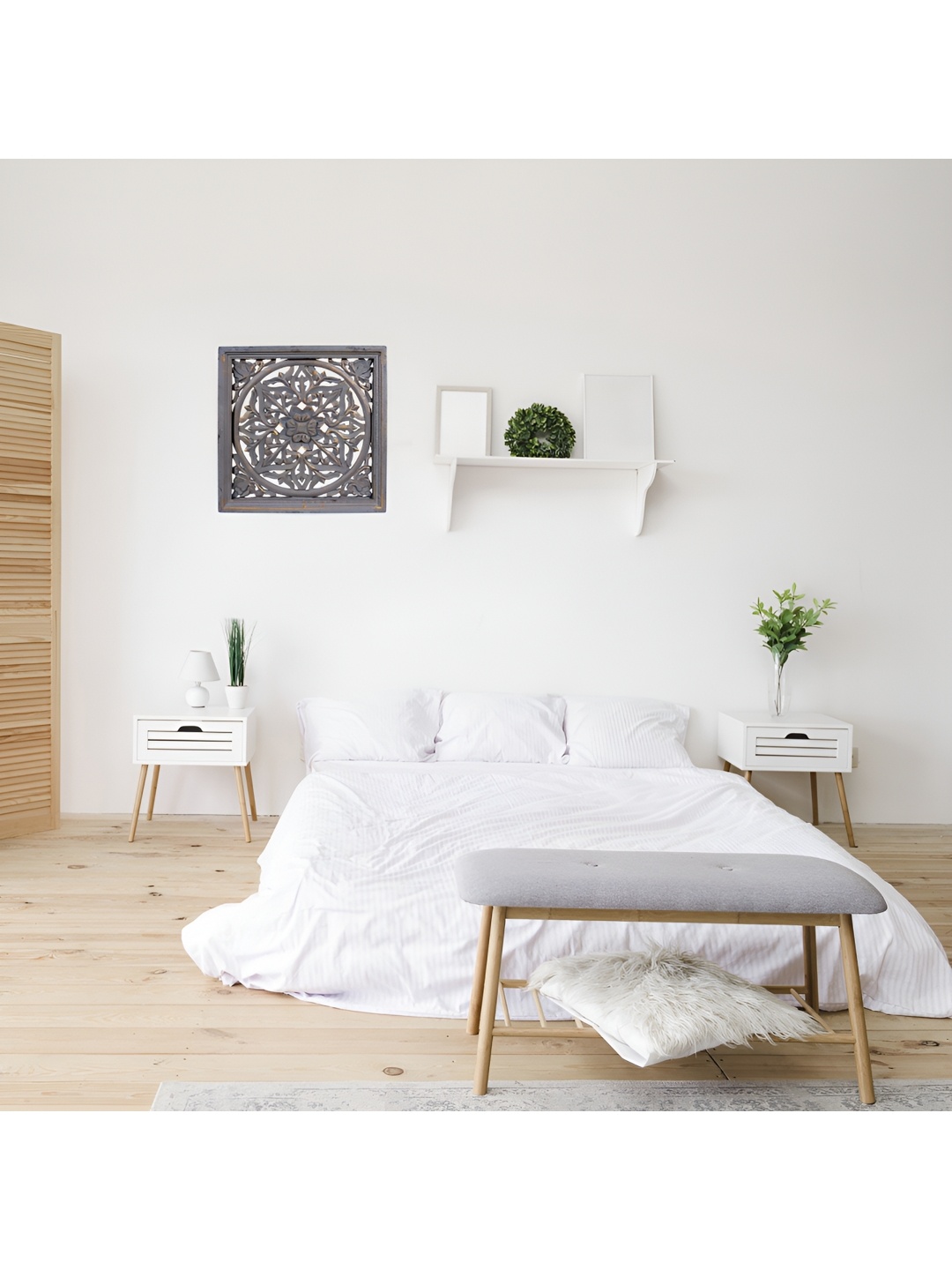 

VAS collection home Grey Textured Wooden Wall Plates