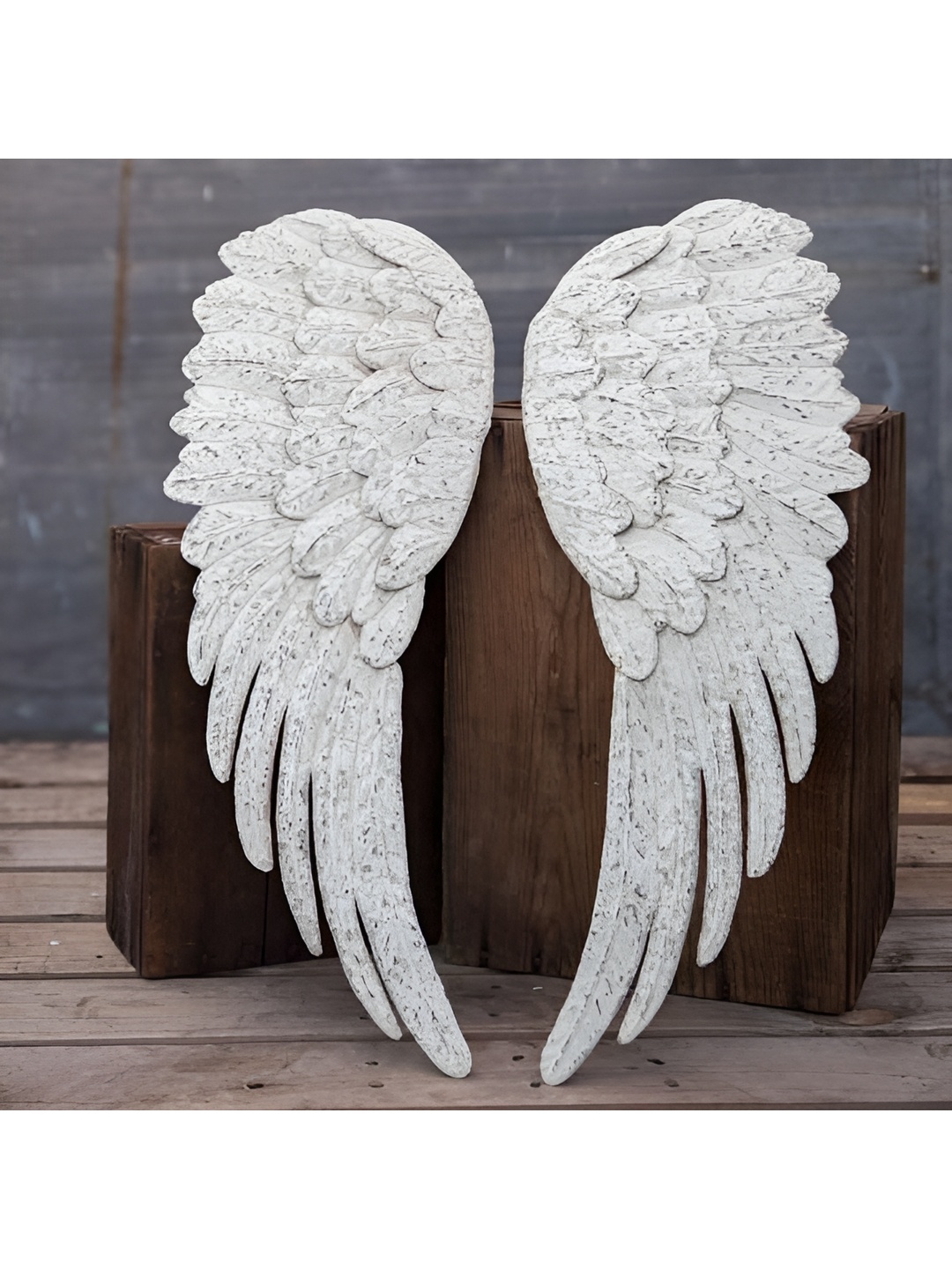 

VAS collection home White 2 Pieces Textured Wooden Wall Decor