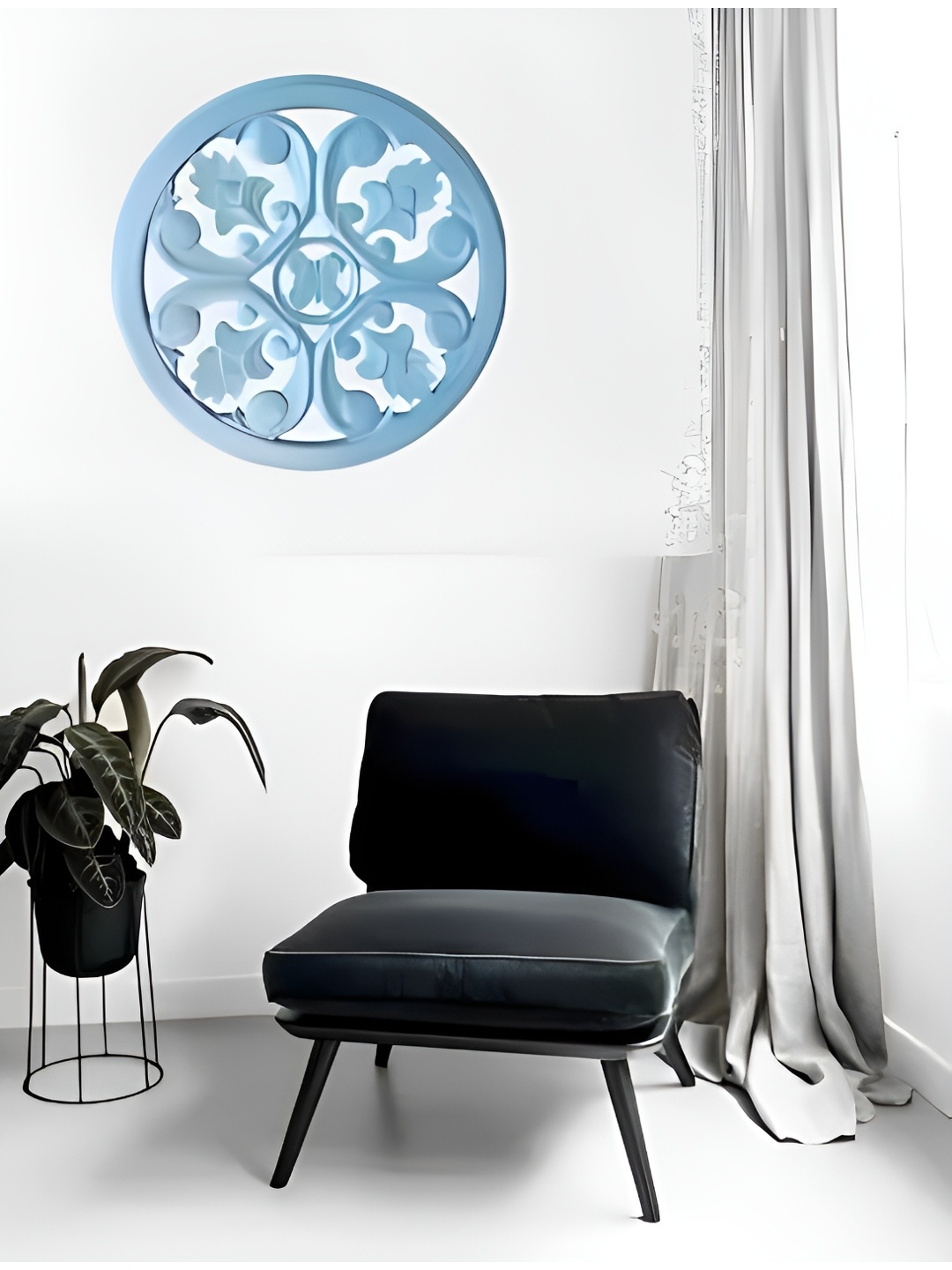 VAS collection home Blue Textured Wooden Hanging Wall Decor