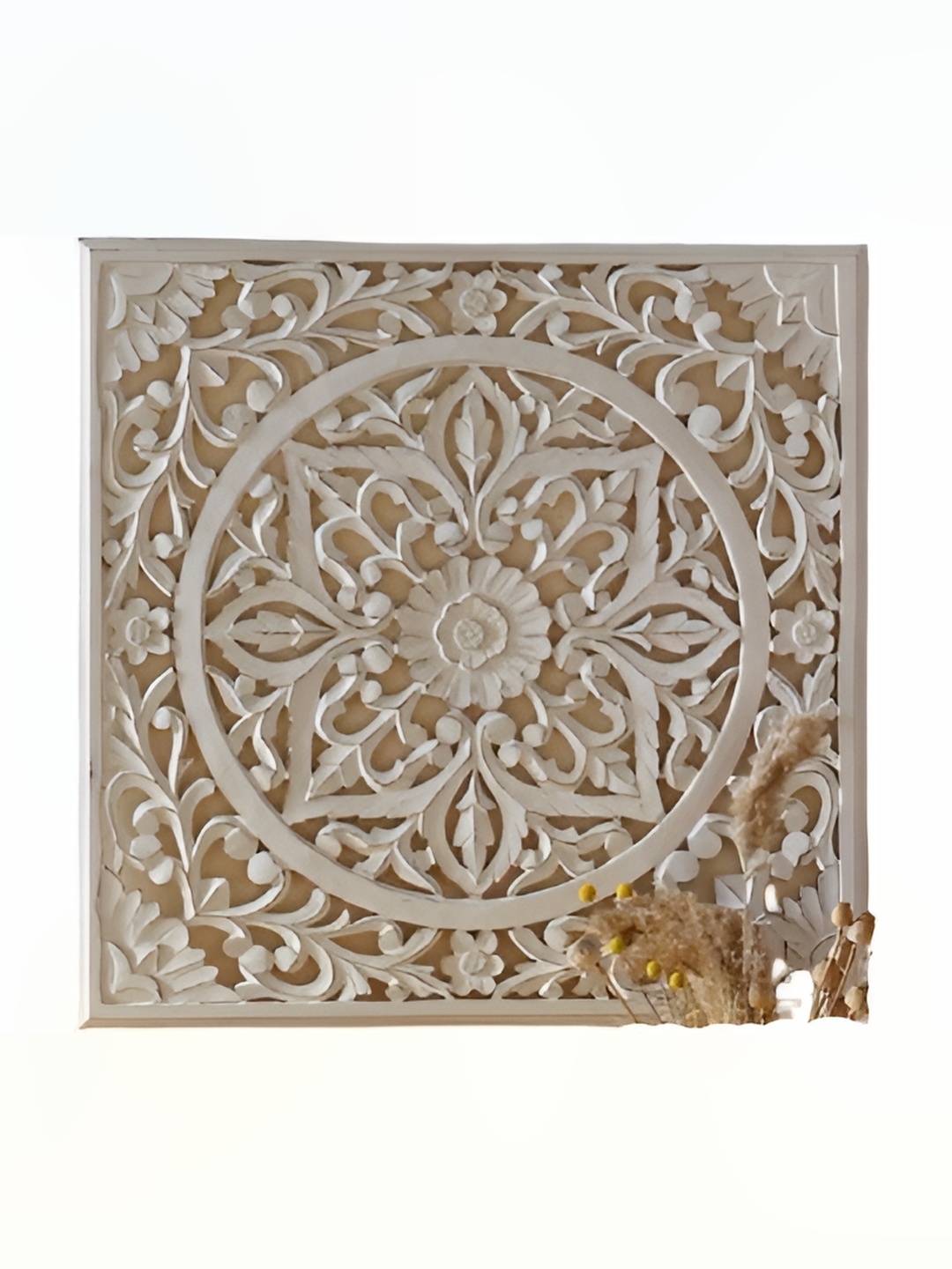 

VAS collection home White Textured Wooden Decor Wall Plate