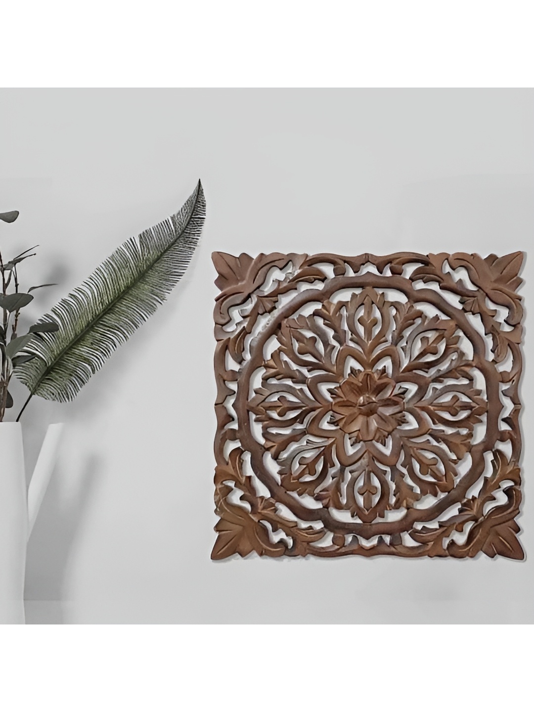 

VAS collection home Brown Textured Wooden Wall Decor Plate