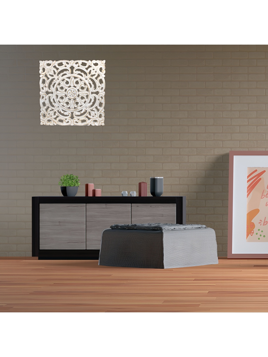 

VAS collection home White Textured Wooden Wall Decor