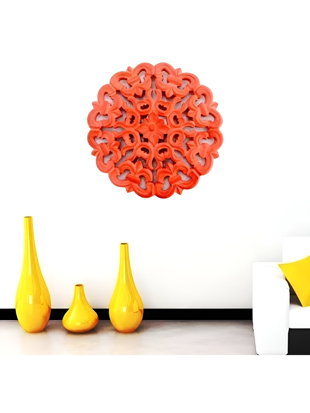 

VAS collection home Orange Textured Wooden Wall Plate