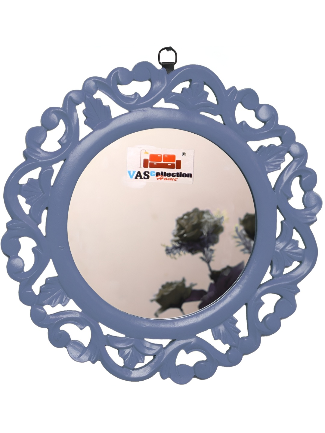 

VAS collection home Blue Textured Wooden Wall Mirror