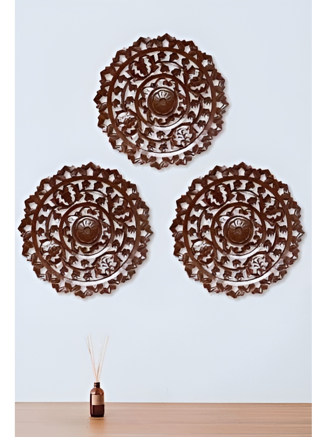 

VAS collection home Brown 3 Pieces Textured Wooden Wall Decor