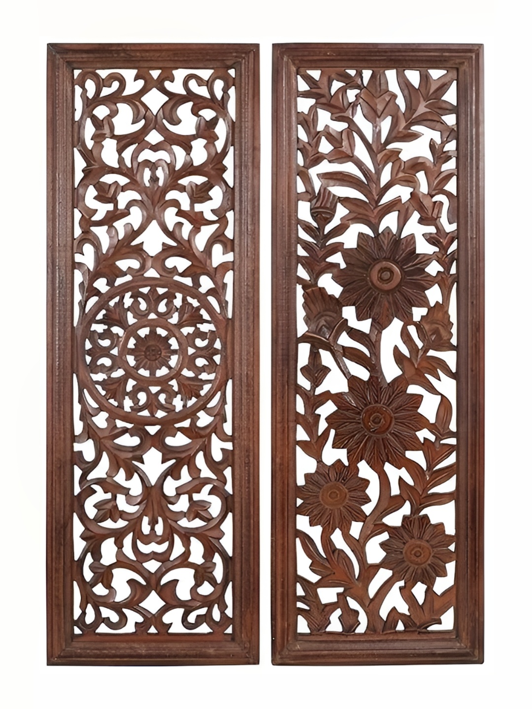VAS collection home Brown 2 Pieces Textured Wooden Wall Decors