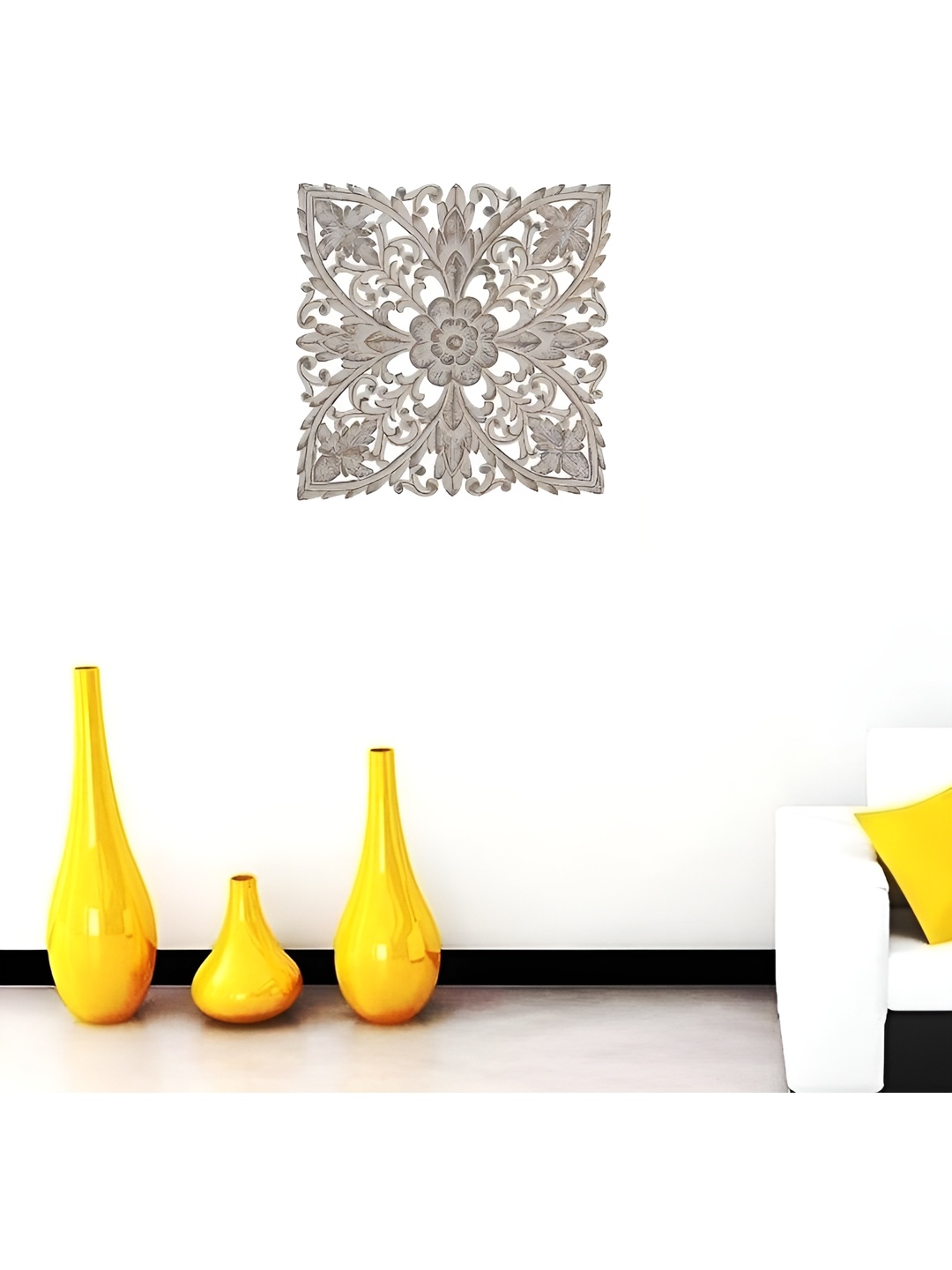 

VAS collection home White Textured Wooden Wall Plates