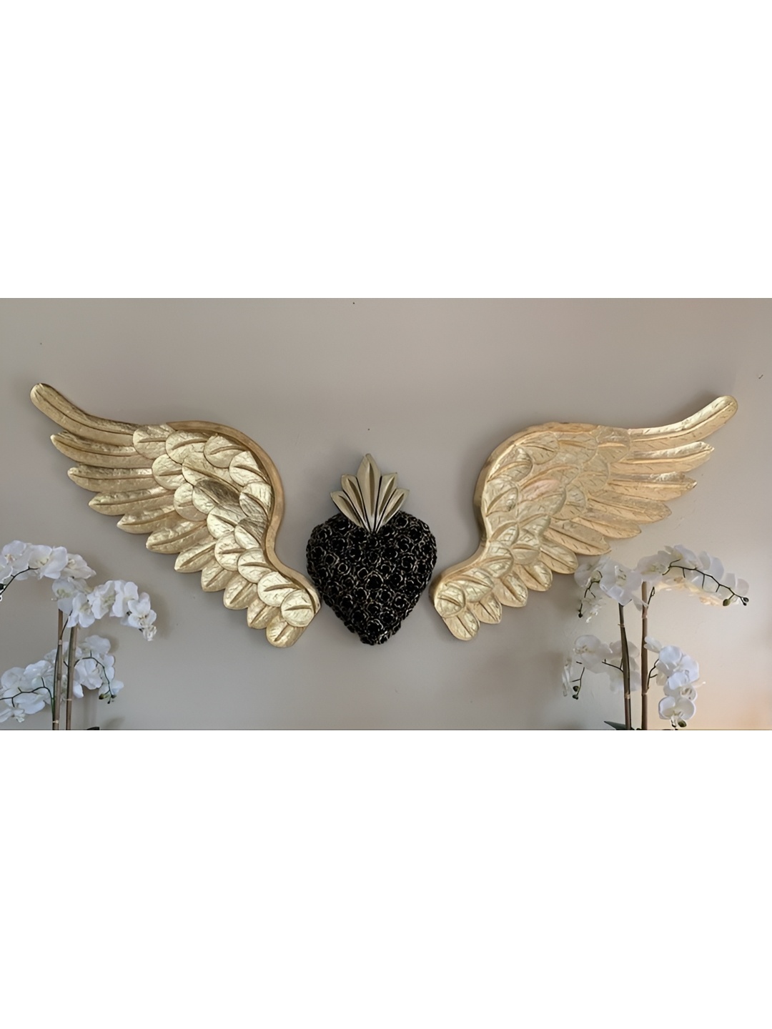 

VAS collection home Black and Gold-Tone Textured Wooden Wall Decor