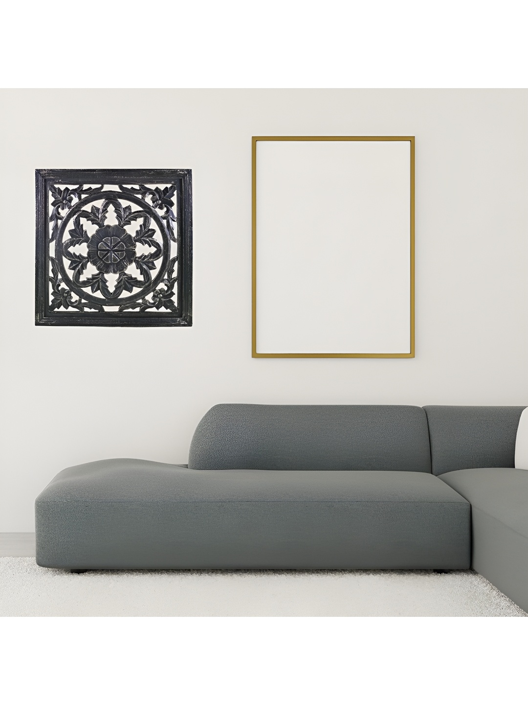 VAS collection home Black Textured Wooden Wall Decor Plate