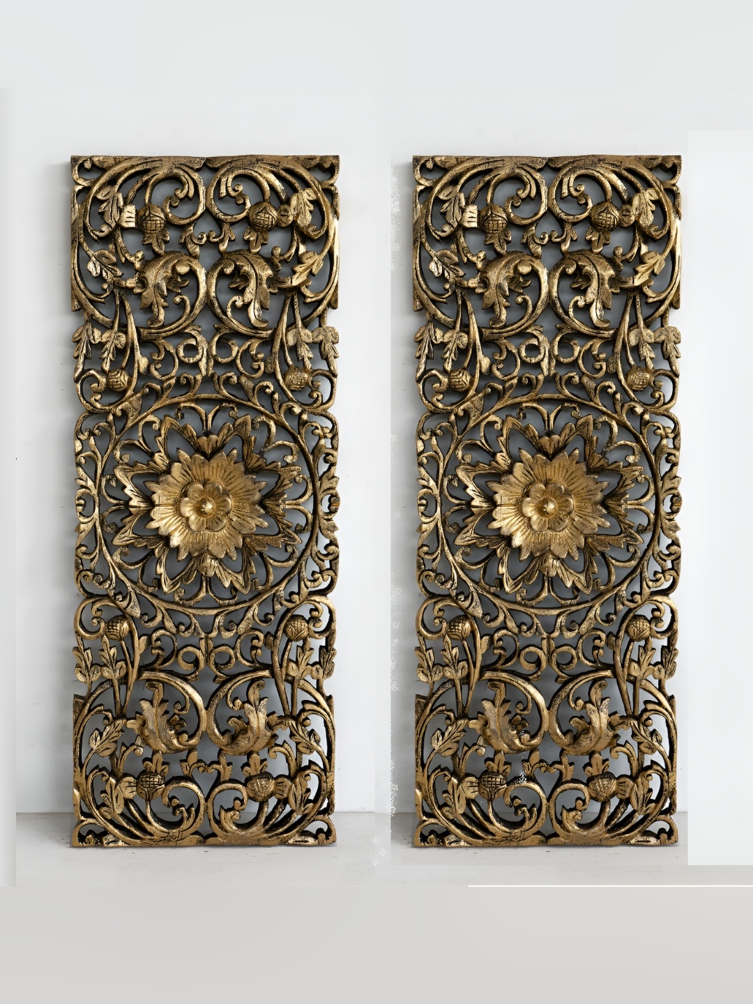 

VAS collection home Black 2Pieces Textured Wooden Wall Panel