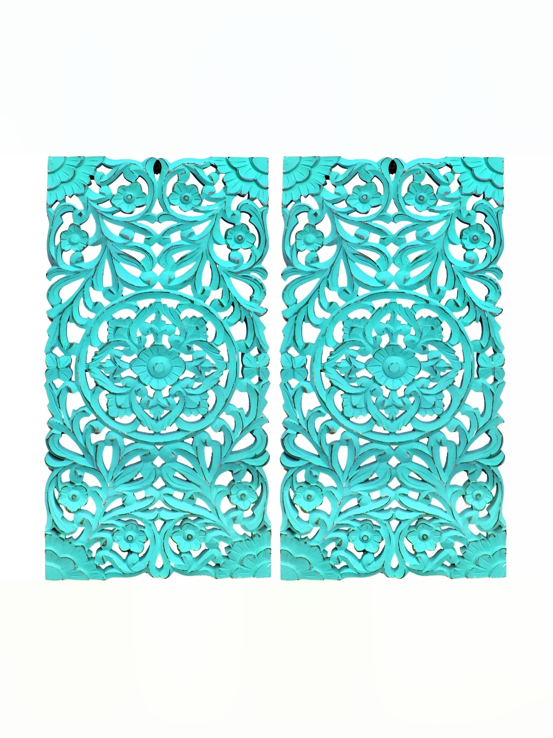 

VAS collection home Blue 2 Pieces Textured Wooden Wall Decor