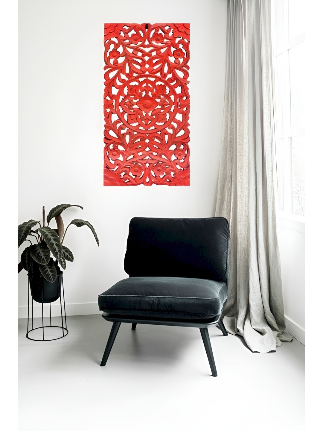 

VAS collection home Red Textured Wooden Wall Plates