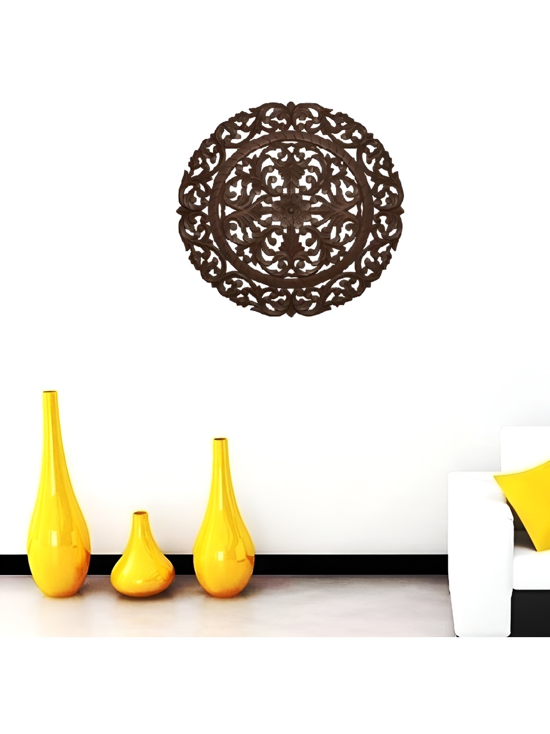 

VAS collection home Brown Textured Wooden Wall Plates