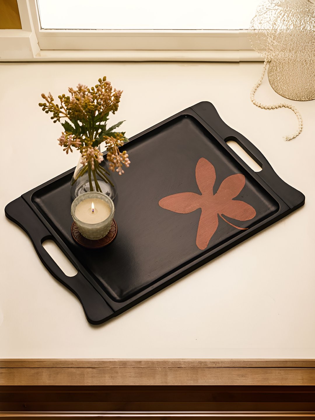 

Troveas Printed Wood Serving Tray, Brown