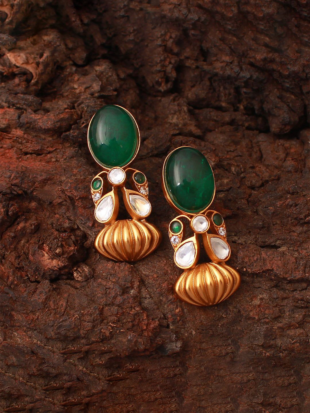 

Mirana Contemporary Studs Earrings, Green