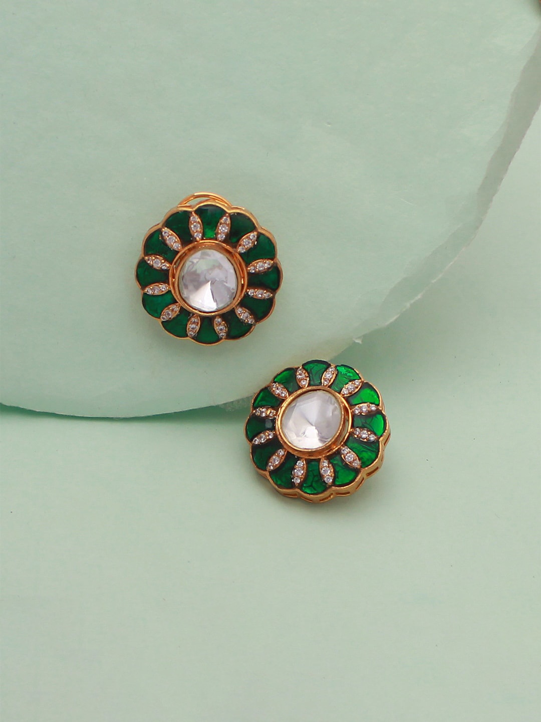 

Mirana Contemporary Studs Earrings, Green