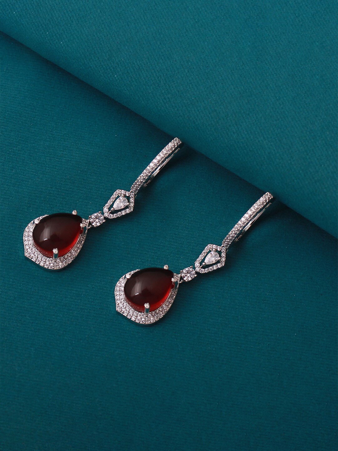 

Mirana Contemporary Drop Earrings, Red