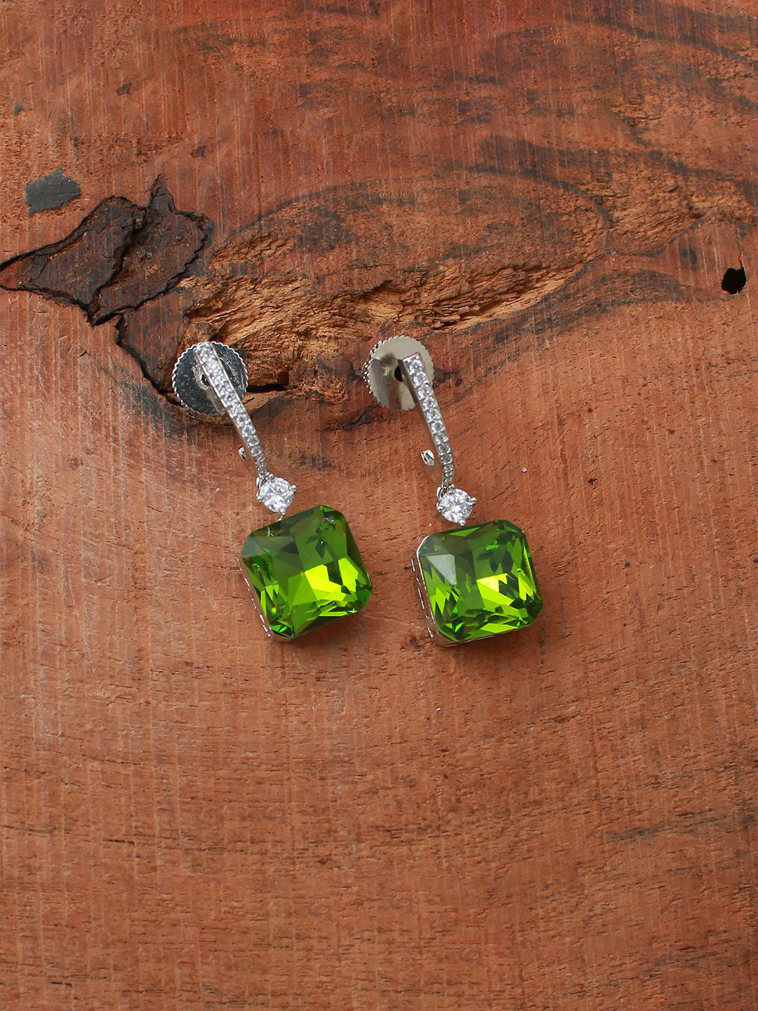 

Mirana Contemporary Studs Earrings, Lime green