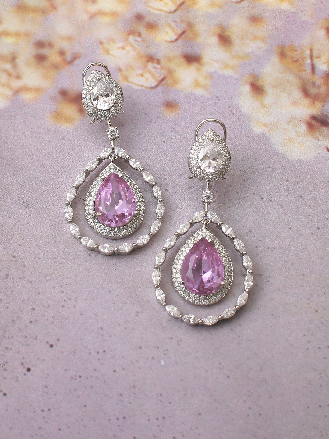 

Mirana Contemporary Drop Earrings, Lavender