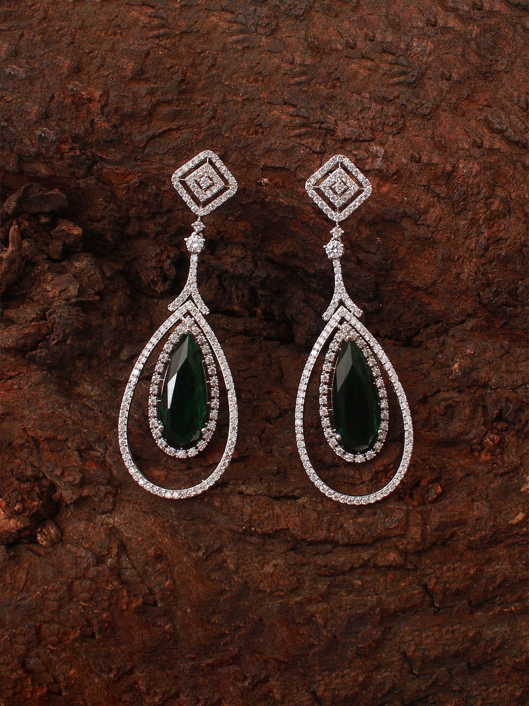 

Mirana Contemporary Drop Earrings, Green