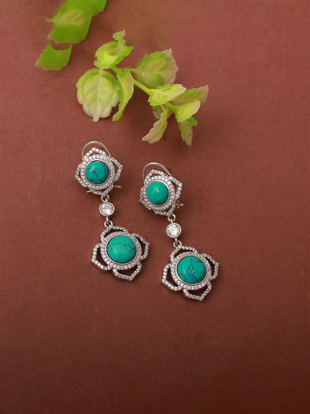

Mirana Contemporary Drop Earrings, Turquoise blue