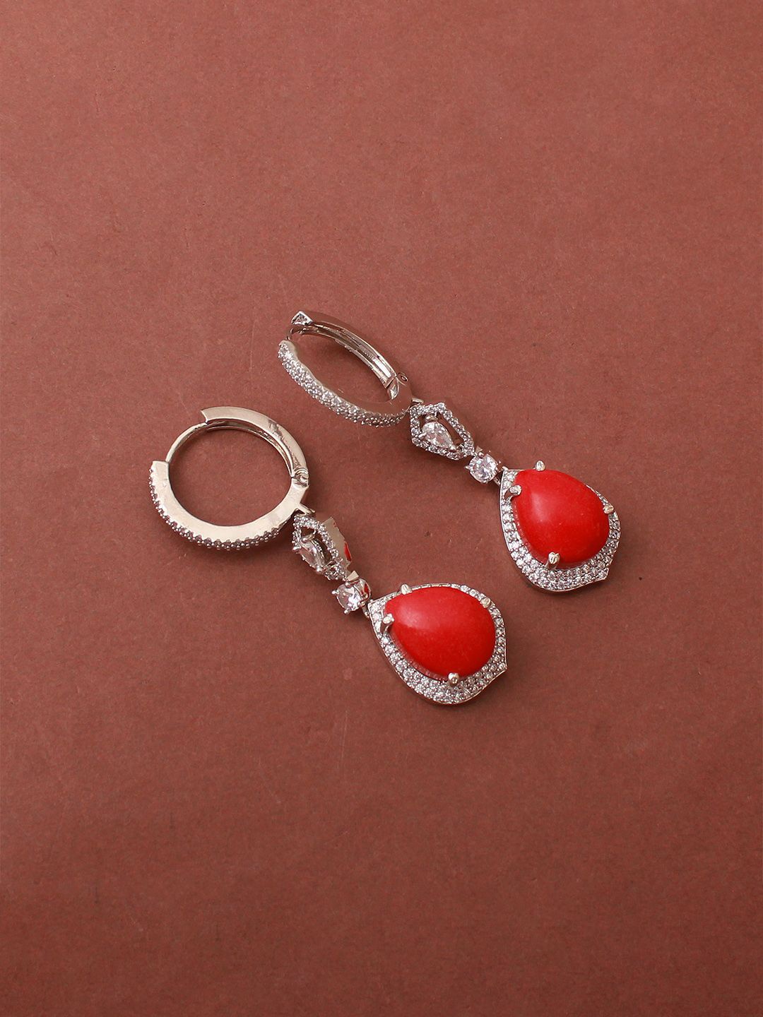 

Mirana Contemporary Studs Earrings, Red