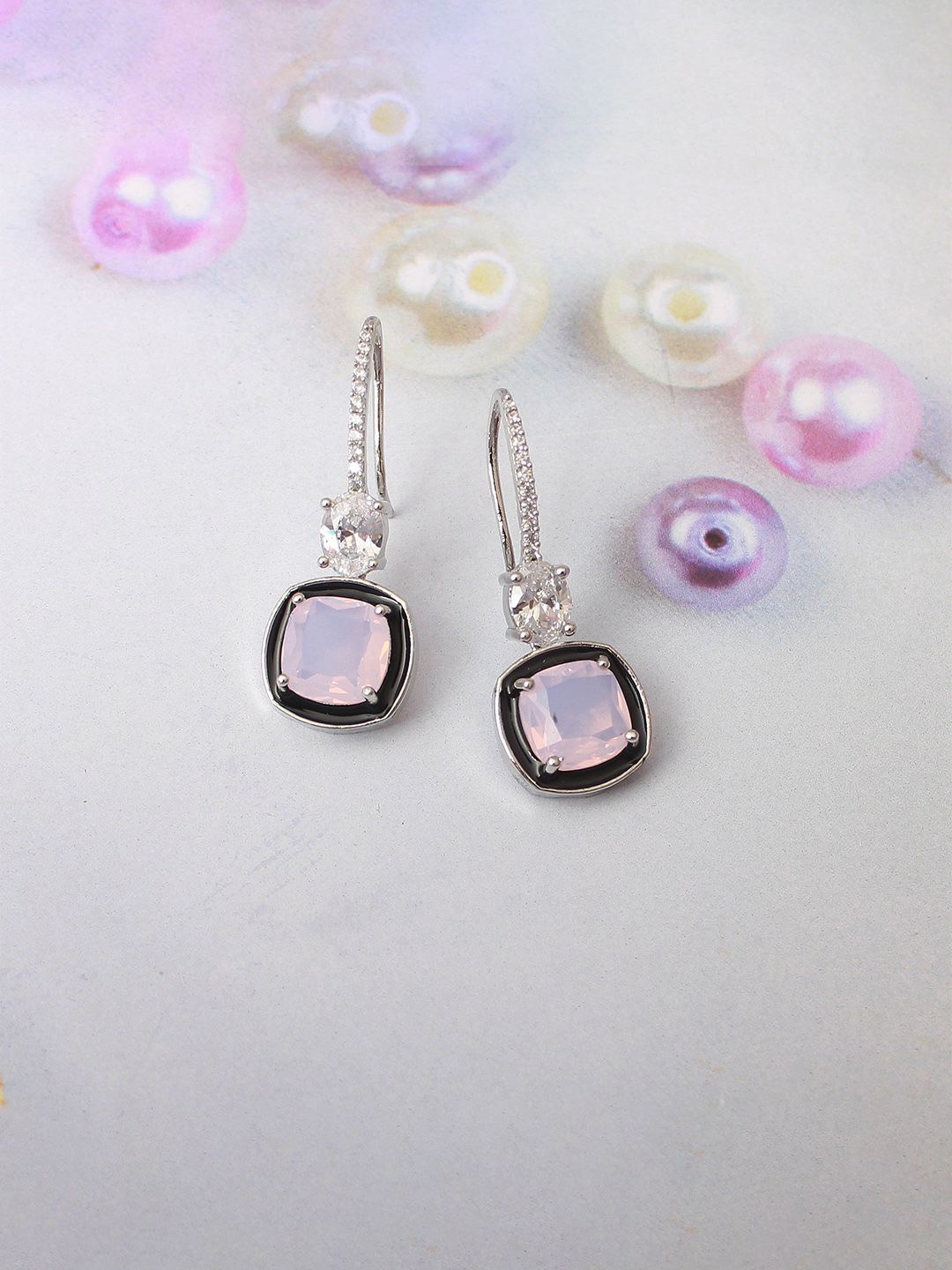 

Mirana Contemporary Drop Earrings, Pink
