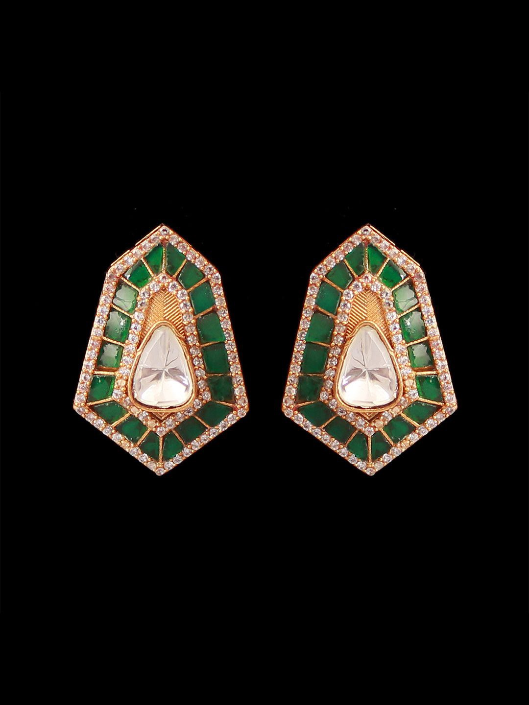 

Mirana Contemporary Studs Earrings, Green