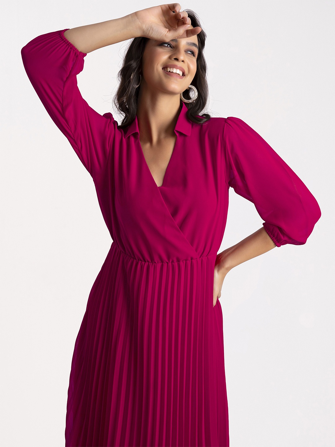 FLOWERVELLY Georgette Formal Dress, Pink