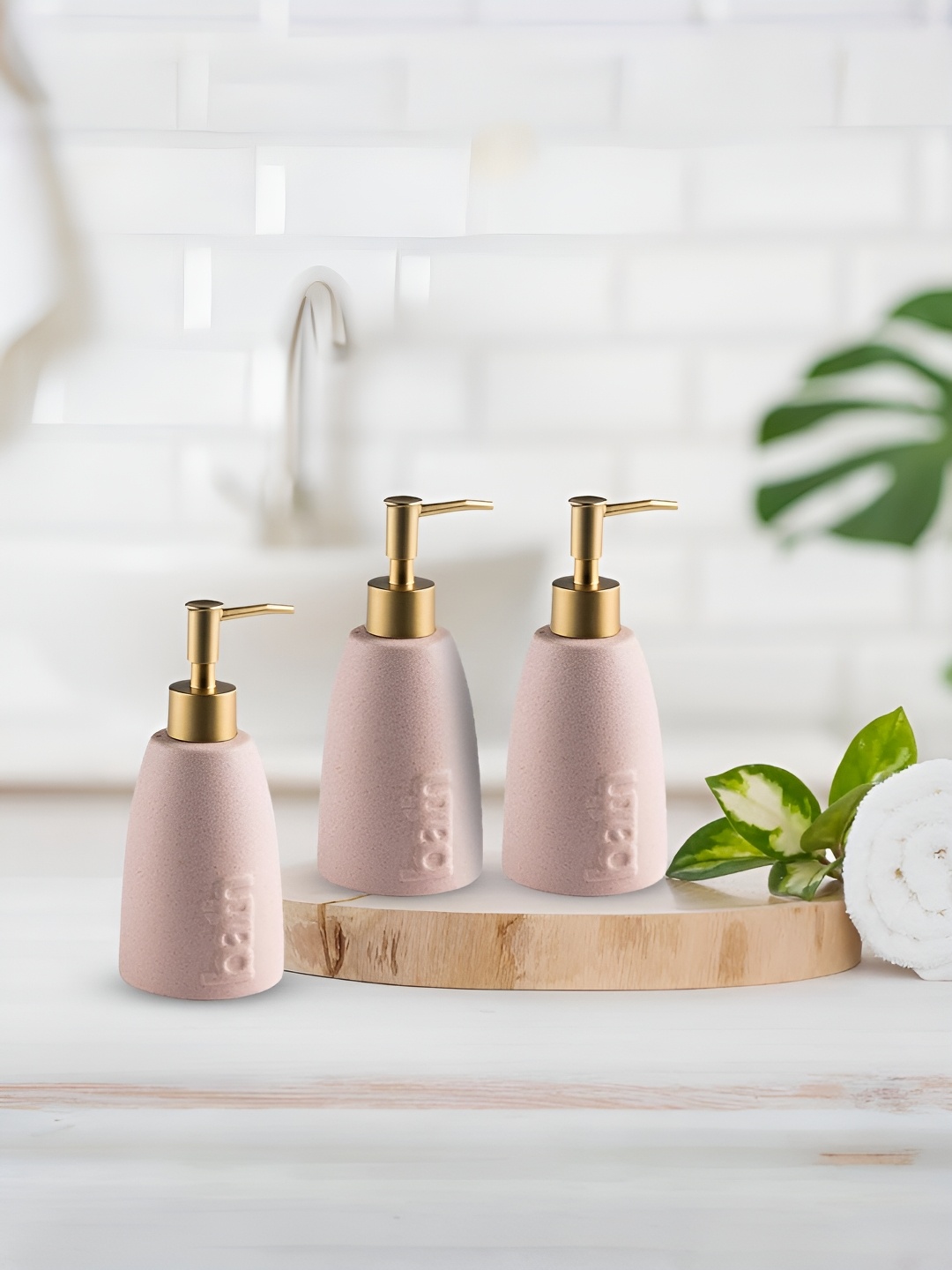 

The Better Home Pack of 3 Pink Ceramic Soap Dispenser