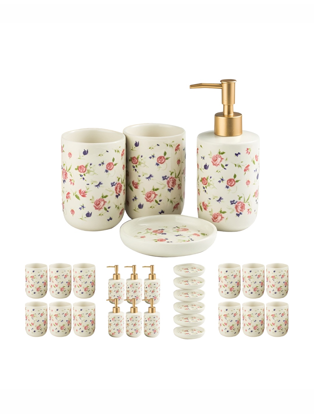

The Better Home Pack Of 6 White Ceramic Bath Accessories Set