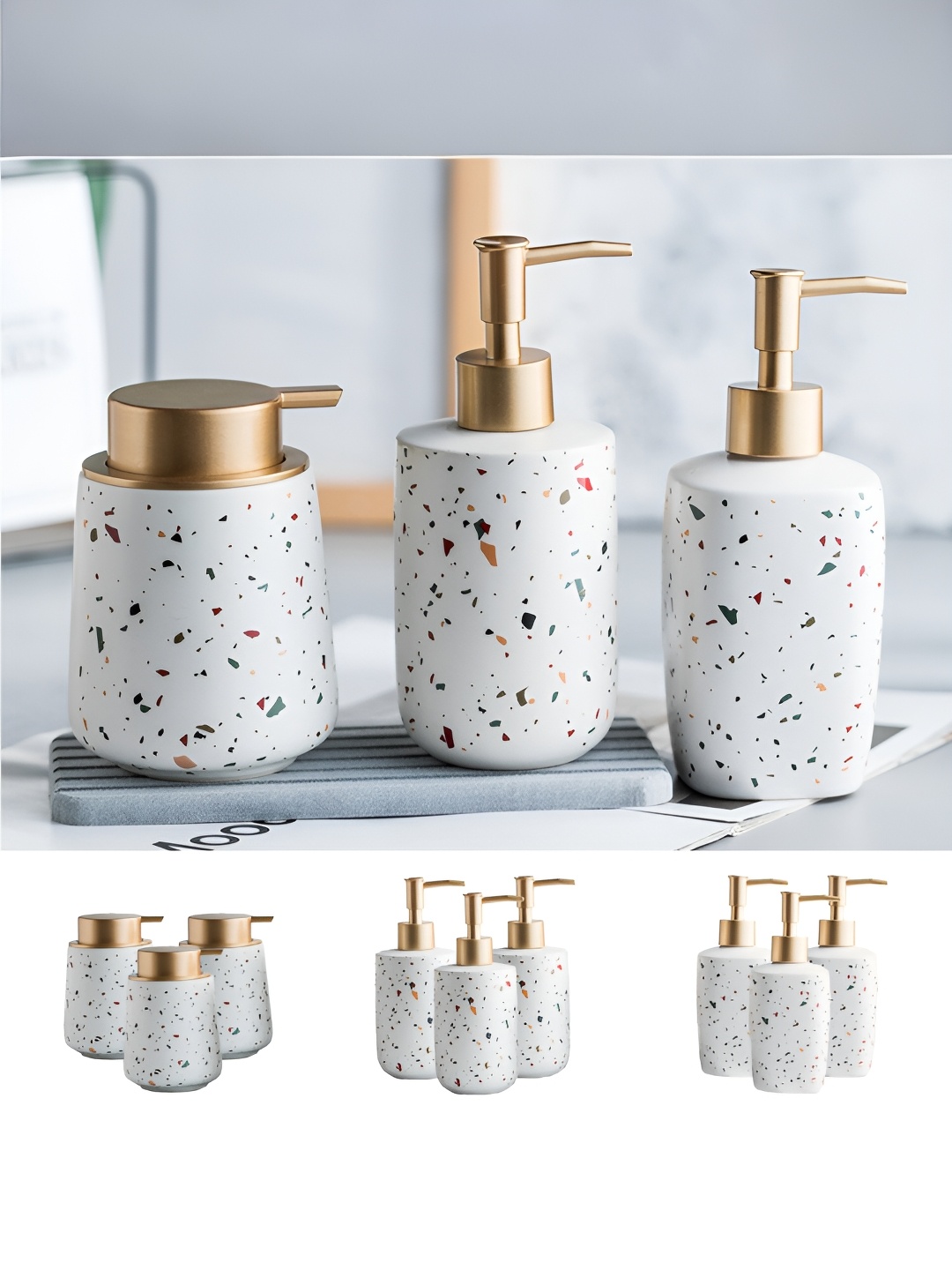 

The Better Home 3 Pcs Set White Ceramic Bath Accessories Set