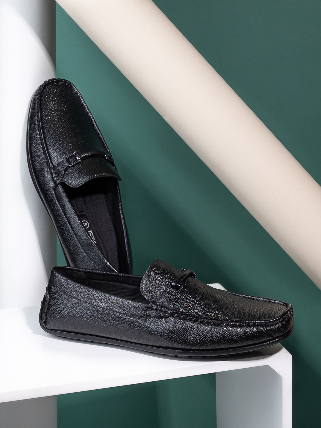 

Alberto Torresi Men Textured Leather Slip-On Sneakers, Black