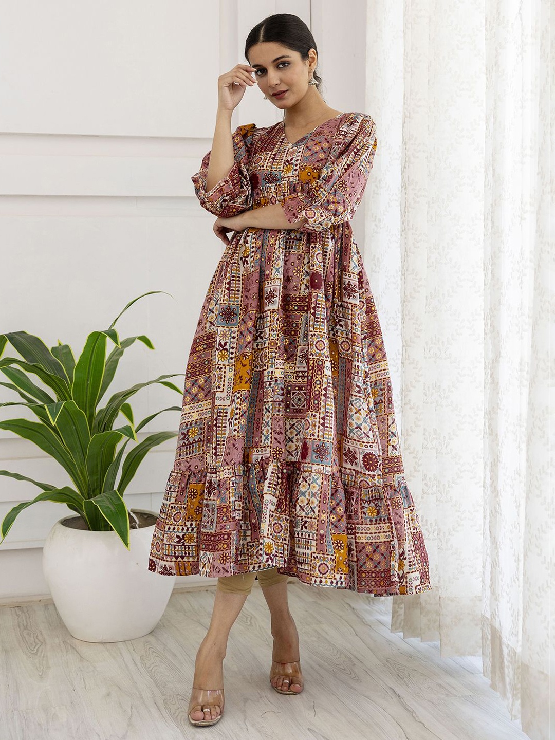 

Nayo Floral Print A-Line Midi Dress, Multi