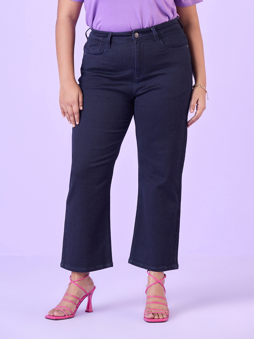 

Big Hello - The Plus Life Women Wide Leg Jeans, Navy blue