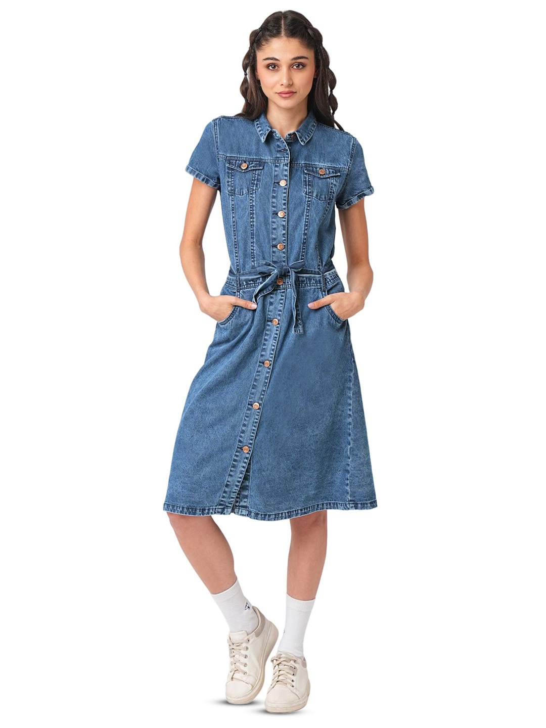 

Kraus Jeans Denim Shirt Dress, Blue
