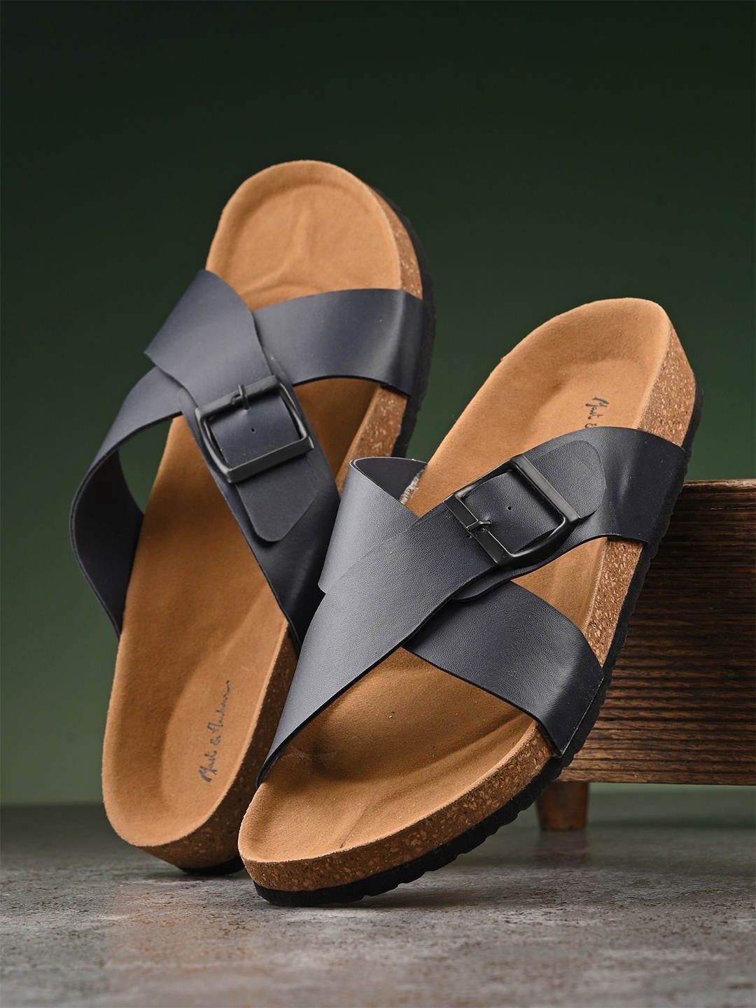 

Mast & Harbour Men Cross Strap Comfort Sandals, Blue
