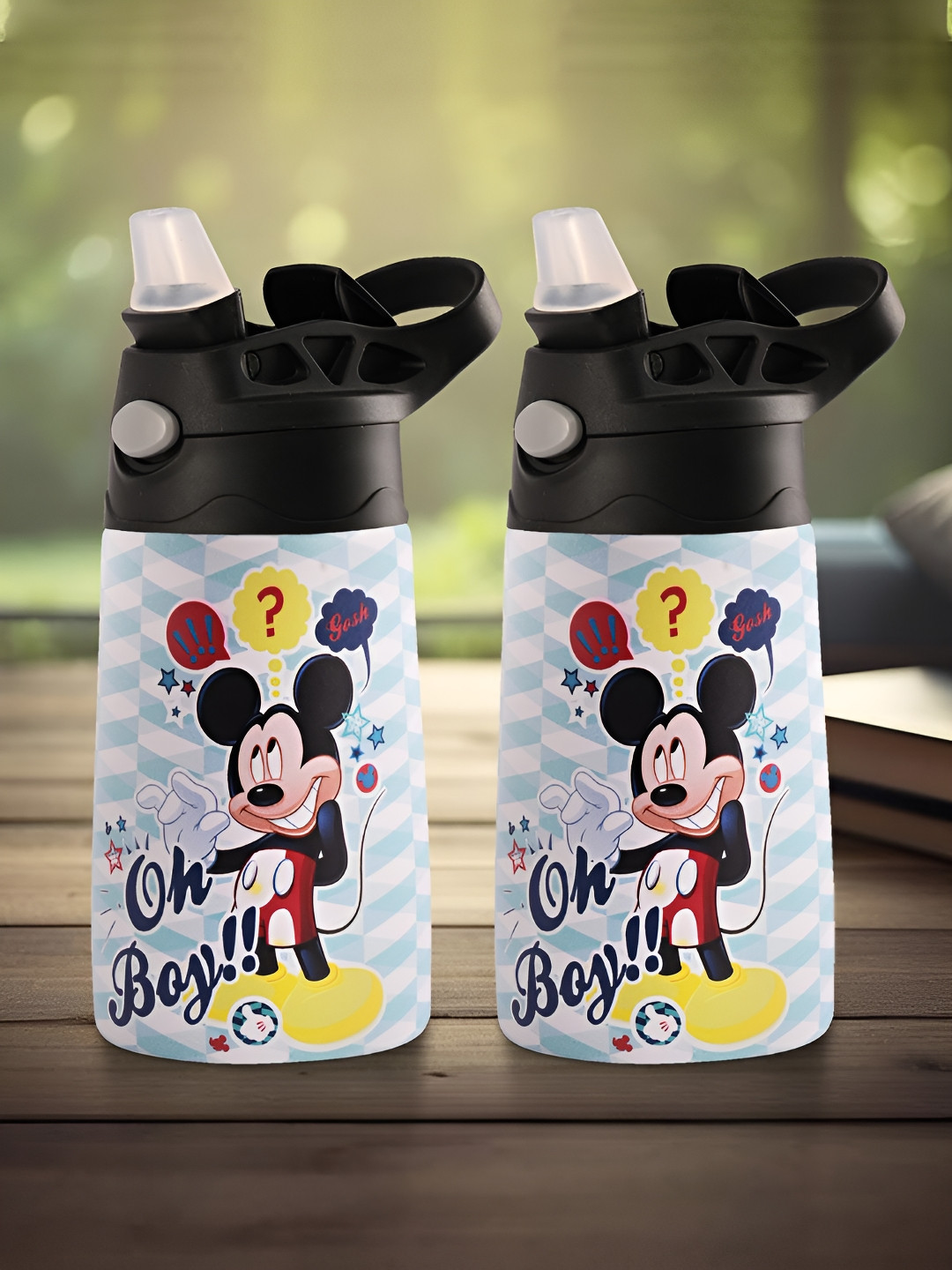

Kuber Industries Blue 2 Pcs Disney Mickey Printed Stainless Steel Sippers 350 ml each