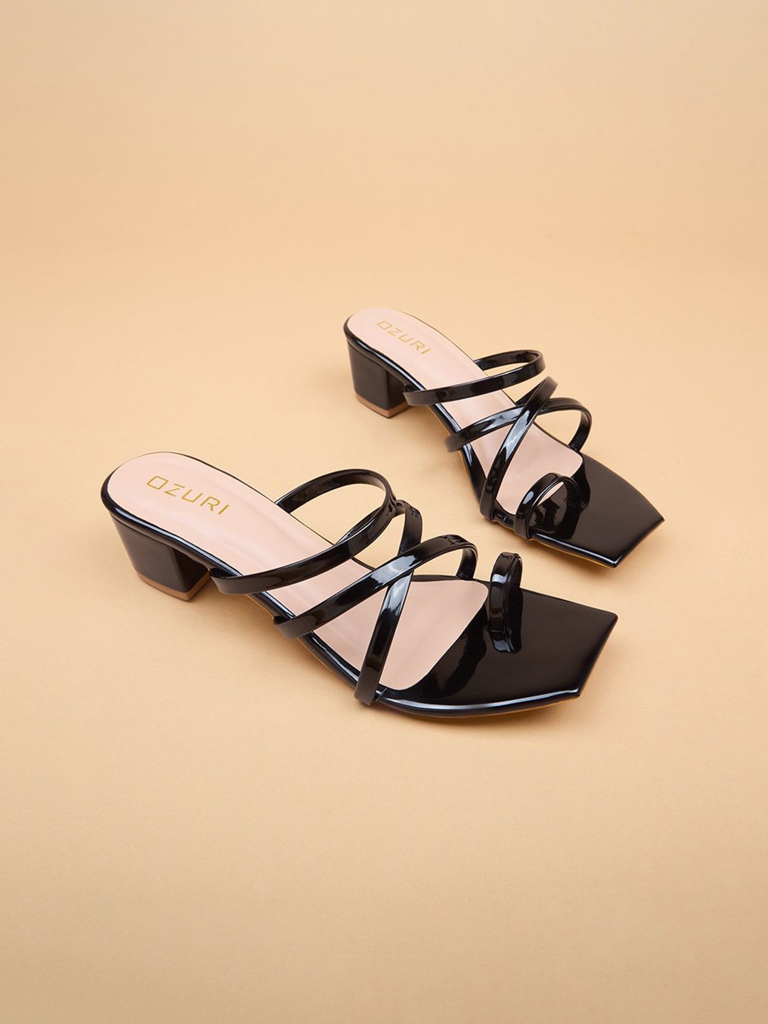 

Ozuri Synthetic Block Heel Sandals, Black