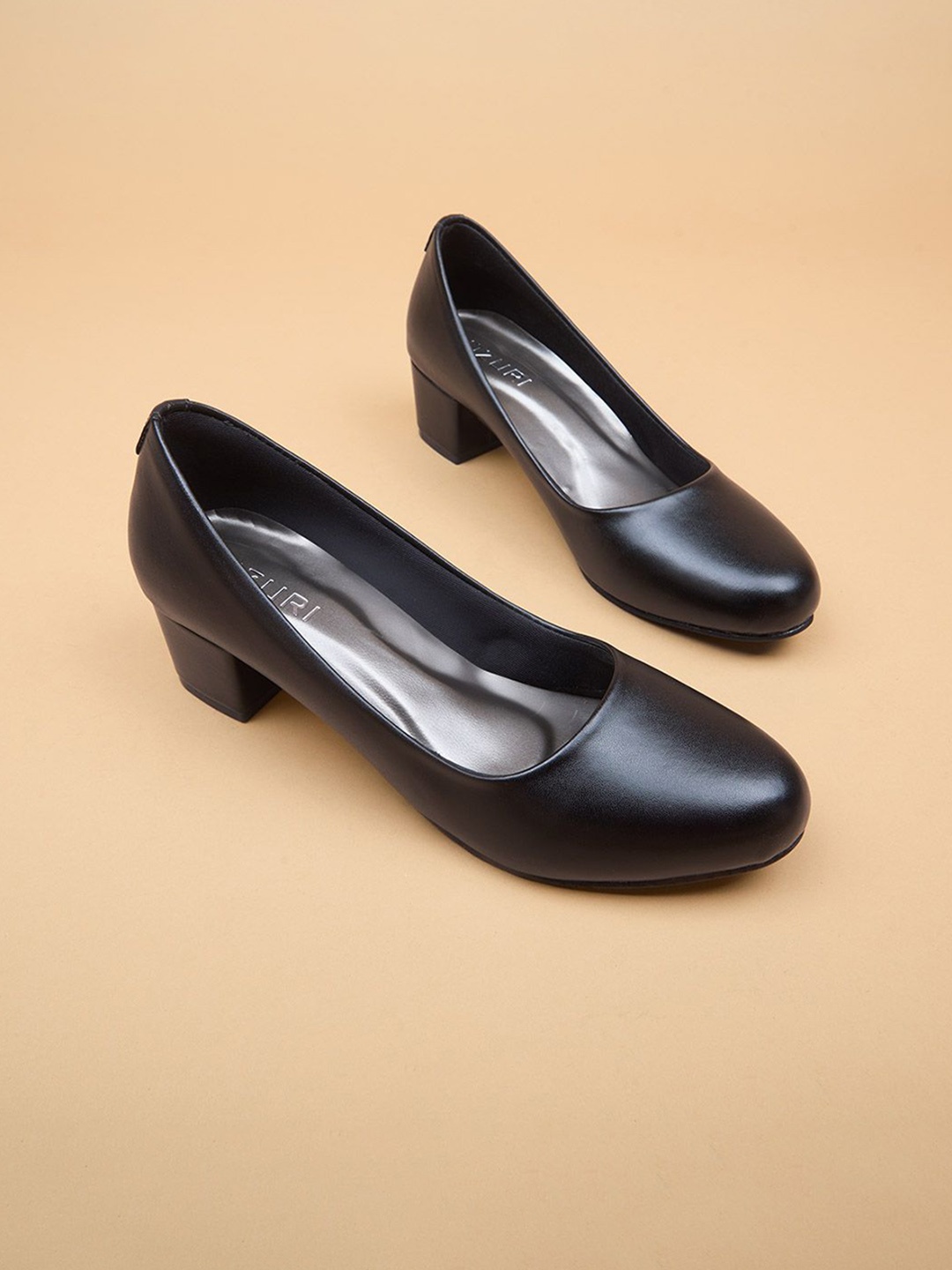 

Ozuri Synthetic Block Heel Pumps, Black